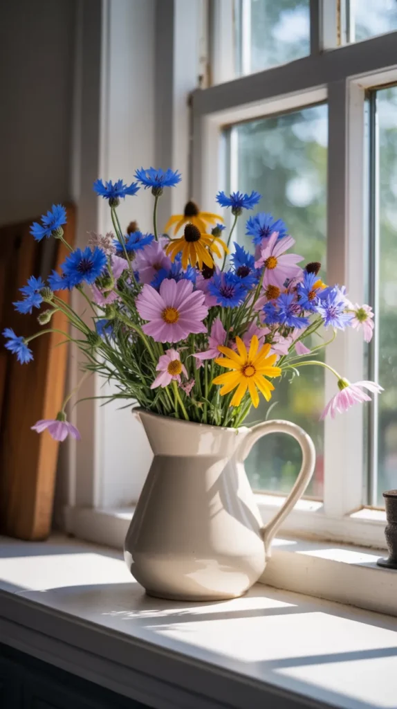 Colorful Flowers-in-Vase