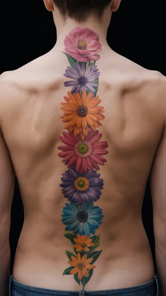 Birth Flower-Spine-Tattoo