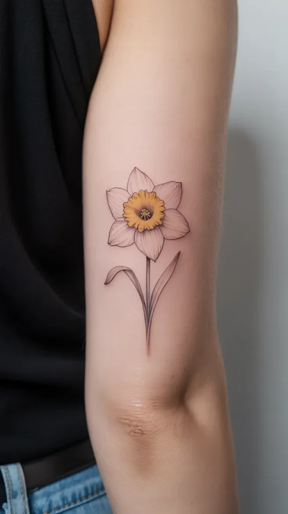 Fine Line Birth Flower-Tattoo