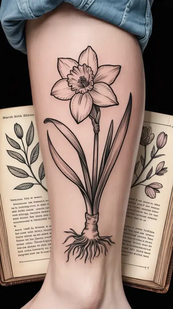 March Birth Flower-Tattoo