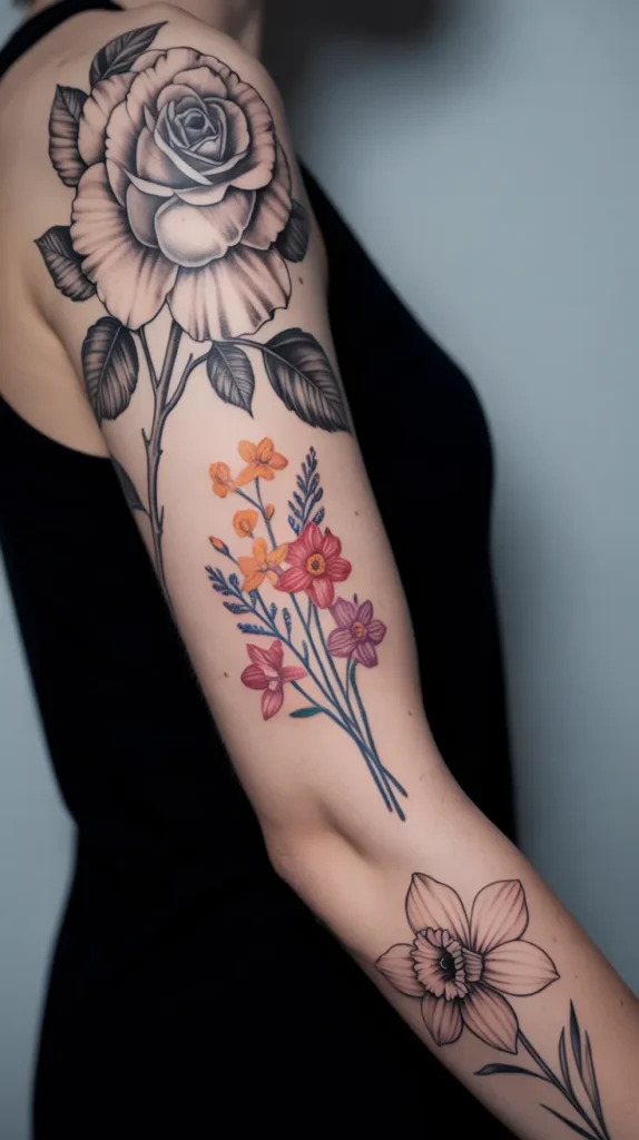 Birth Flower-Sleeve-Tattoo