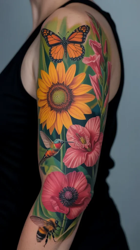 Birth Flower-Sleeve-Tattoo