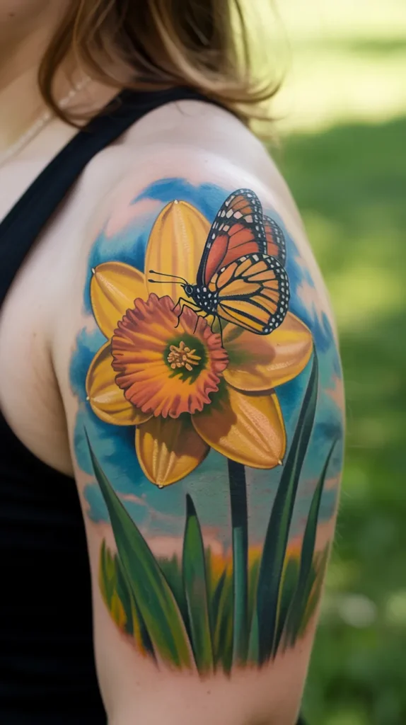 March Birth Flower-Tattoo