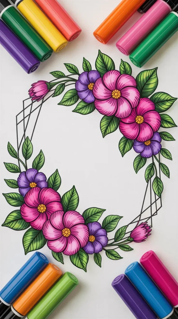 Colorful-Flowers-Drawing