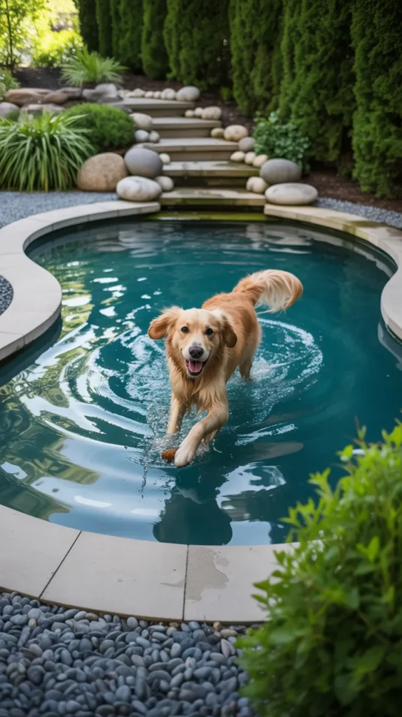 dog pond backyard