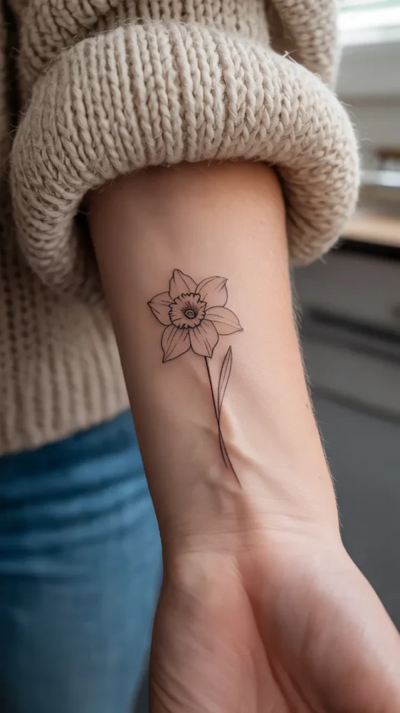 March Birth Flower-Tattoo