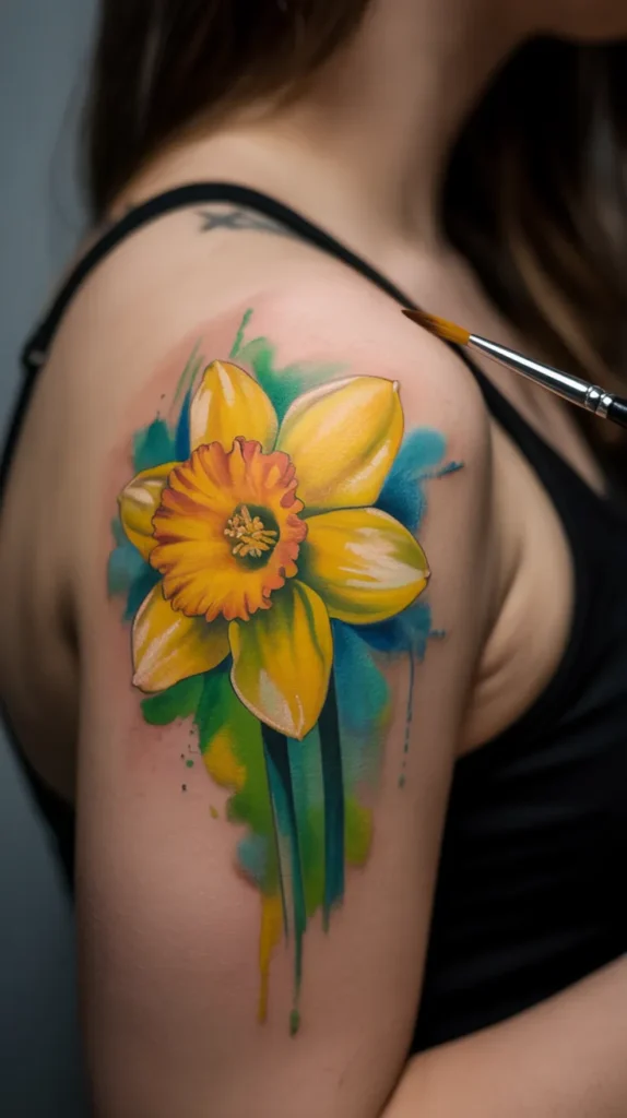 March Birth Flower-Tattoo