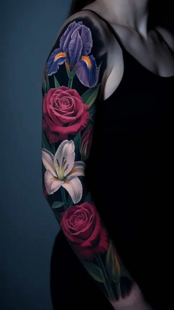 Birth Flower-Sleeve-Tattoo