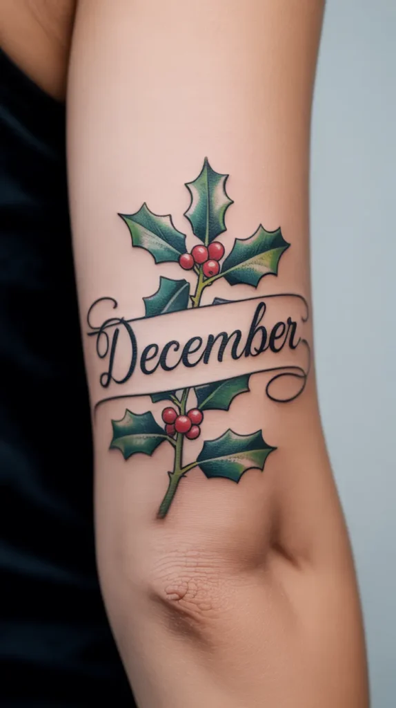 Holly Birth Flower-Tattoo