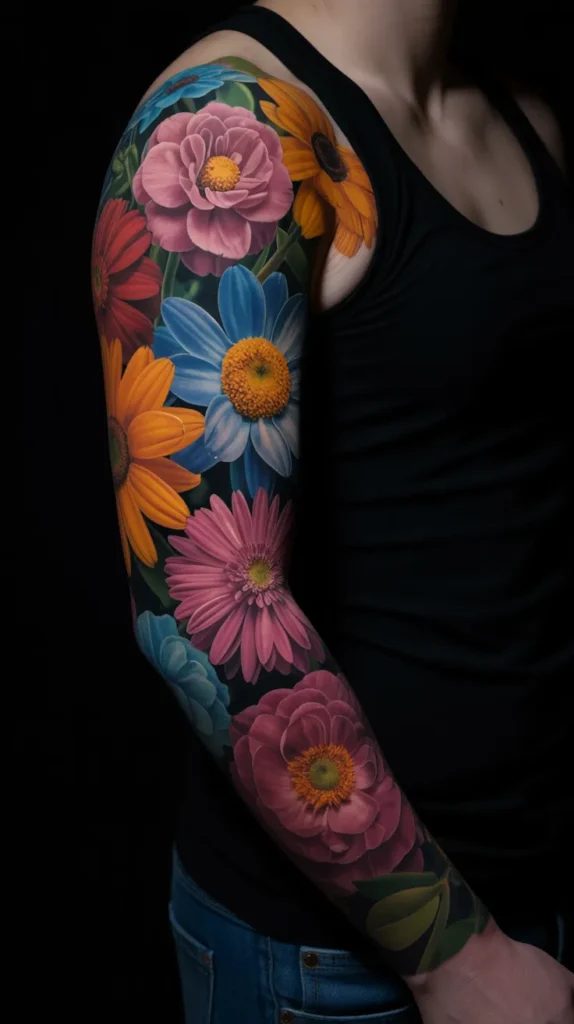 Birth Flower-Sleeve-Tattoo