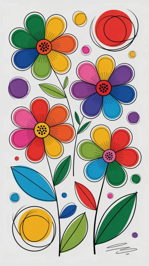 Colorful-Drawings-Flowers