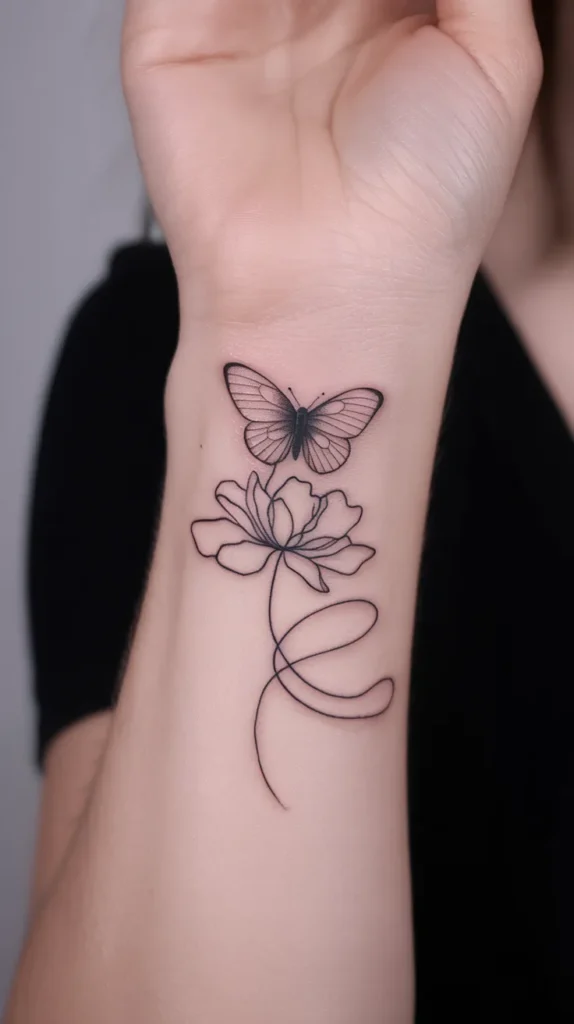 Birth Flower-Butterfly-Tattoo