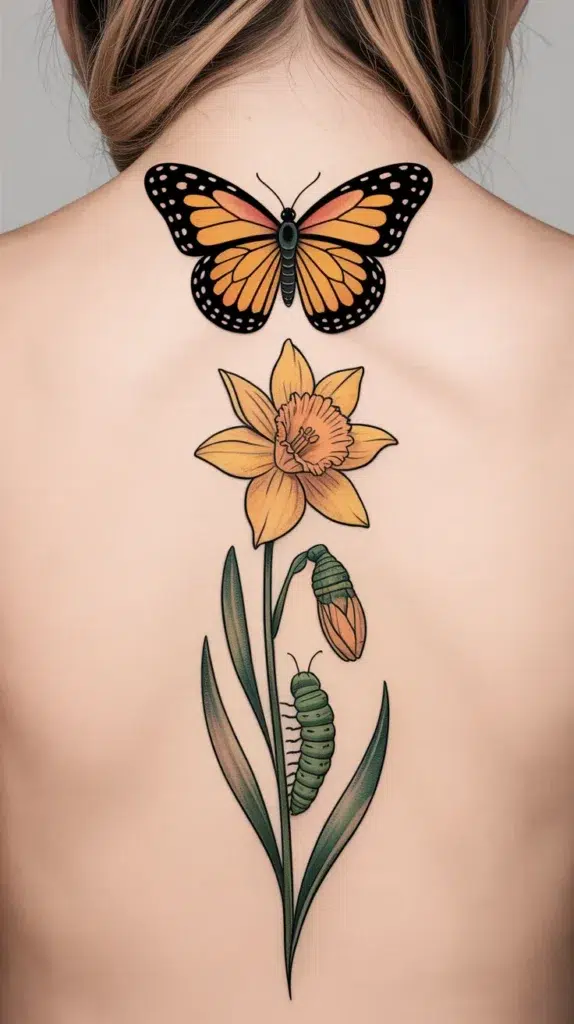 Birth Flower-Butterfly-Tattoo
