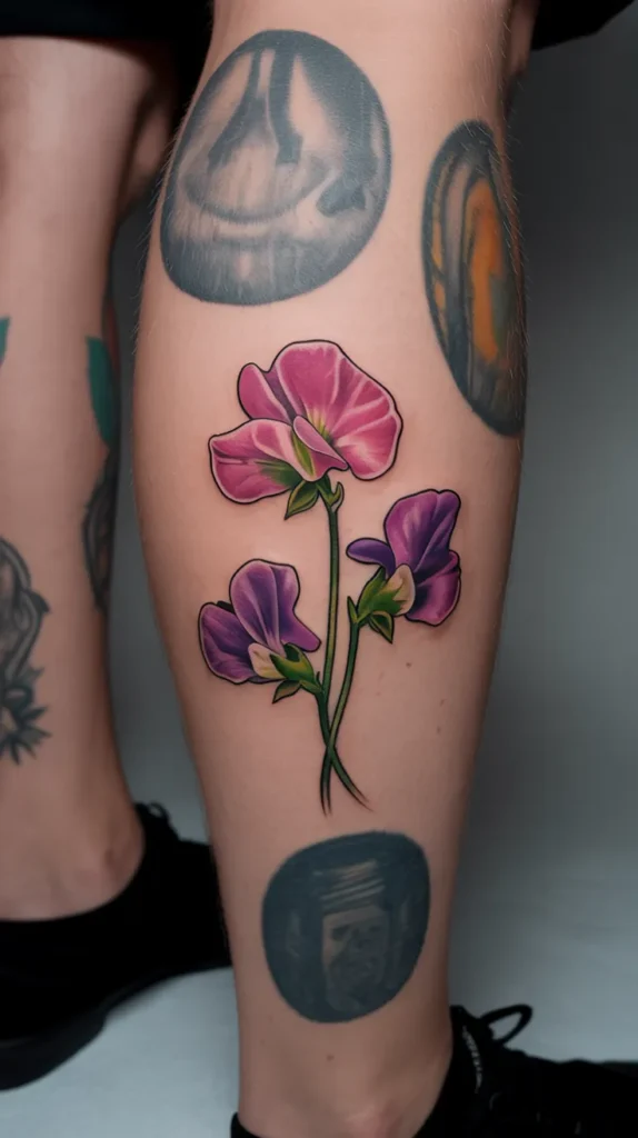 Sweet Pea Birth Flower-Tattoo