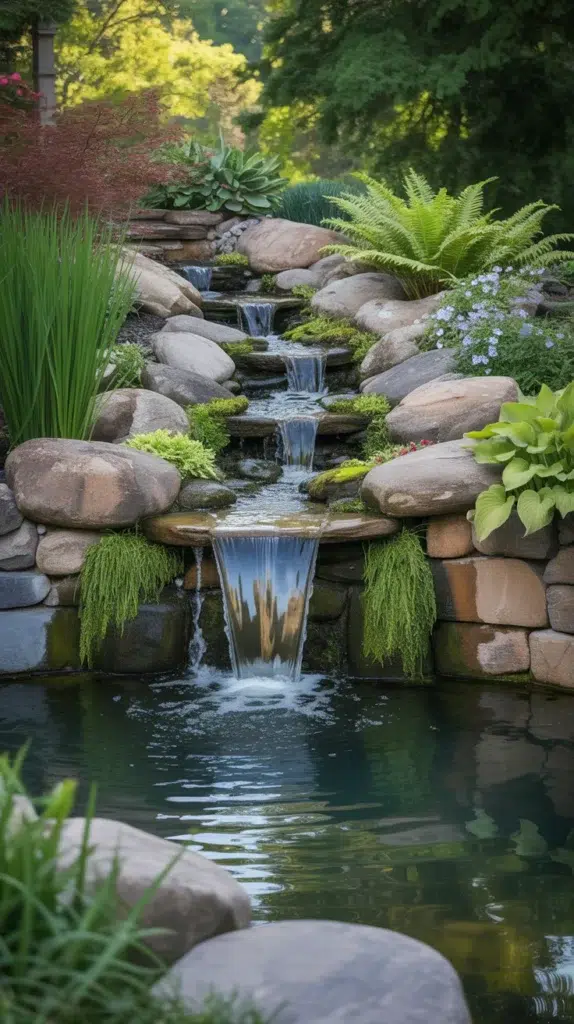 backyard-pond-waterfall