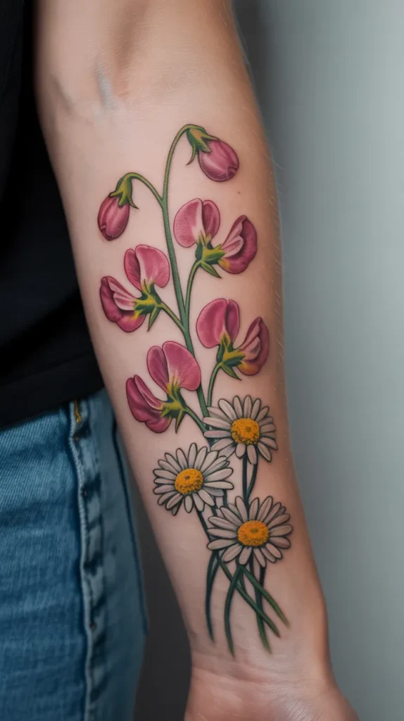 Sweet Pea Birth Flower-Tattoo