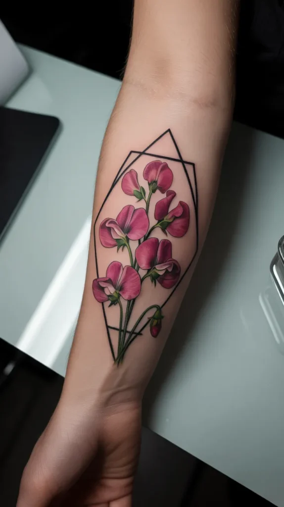 Sweet Pea Birth Flower-Tattoo