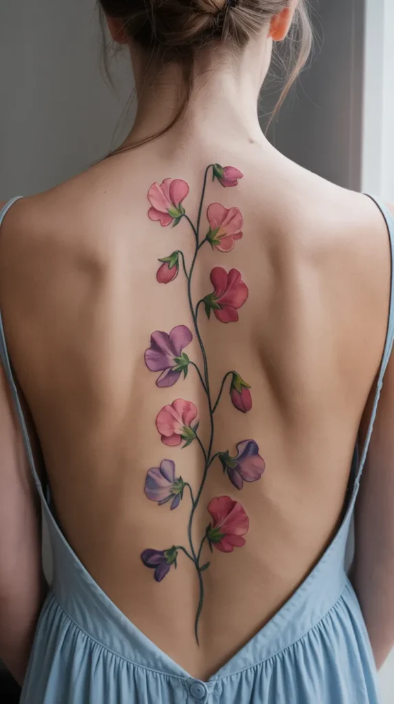 Sweet Pea Birth Flower-Tattoo