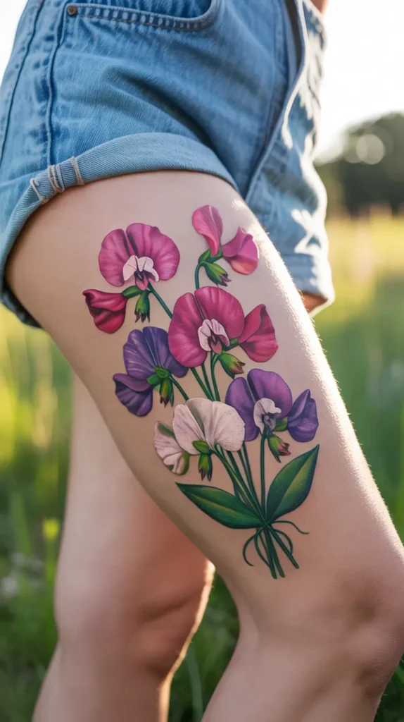 Sweet Pea Birth Flower-Tattoo