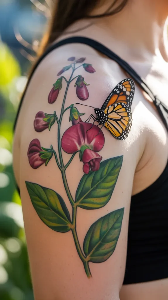 Sweet Pea Birth Flower-Tattoo