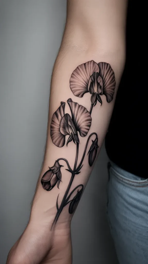 Sweet Pea Birth Flower-Tattoo