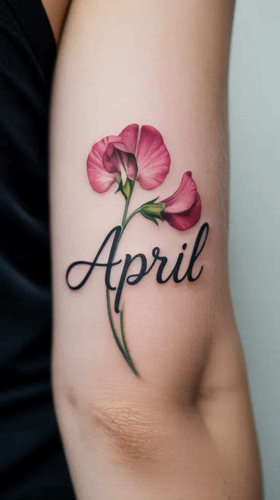 Sweet Pea Birth Flower-Tattoo