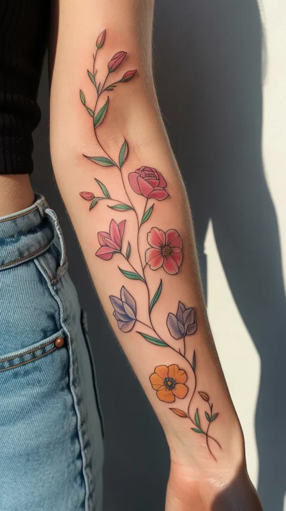 Birth Flower-Vine-Tattoos