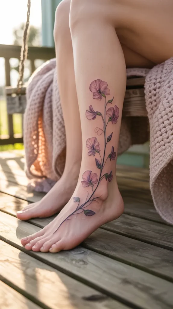 Sweet Pea Birth Flower-Tattoo