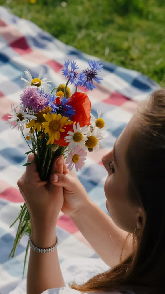 Woman-Smelling-Flowers