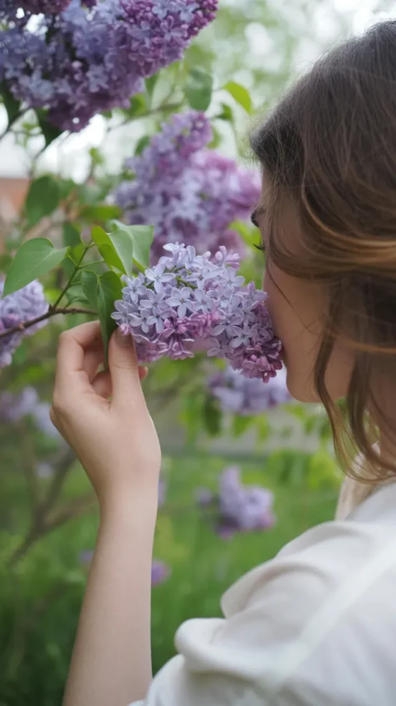 Woman-Smelling-Flowers