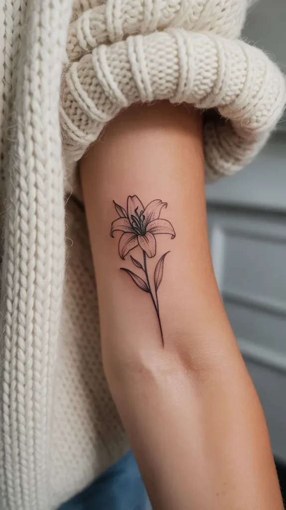 Lily Birth Flower-Tattoo