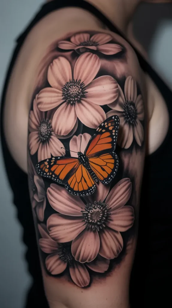Colorful Flowers-Tattoo