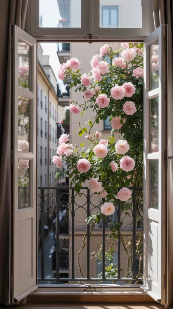Pink Flowers-on-Balcony