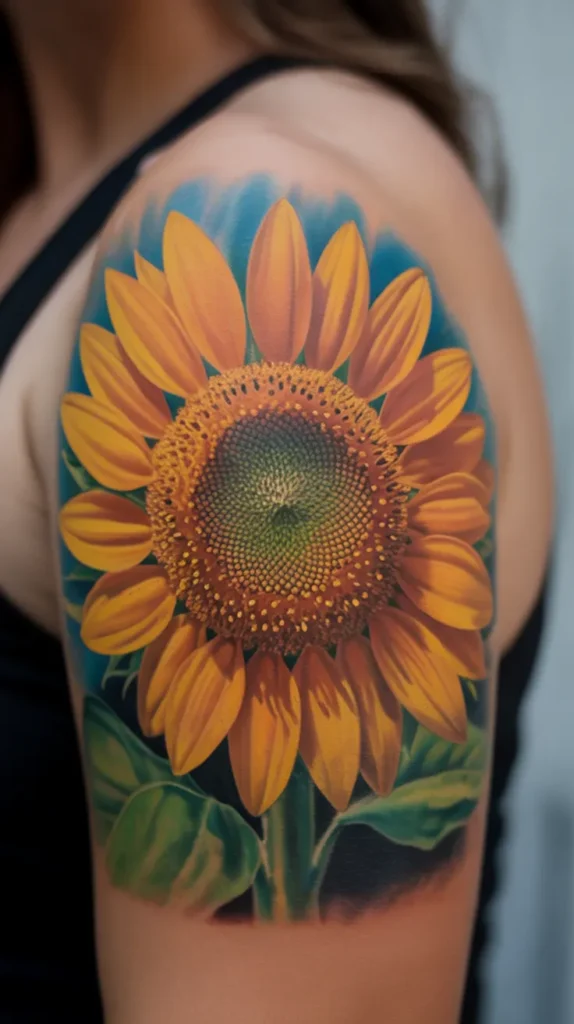 Colorful Flowers-Tattoo