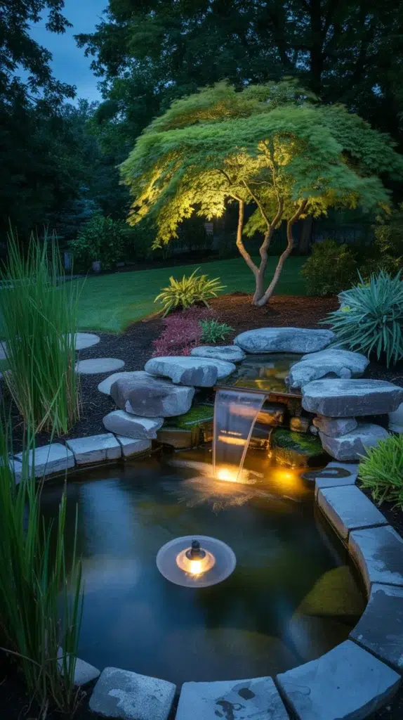 man made pond in backyard