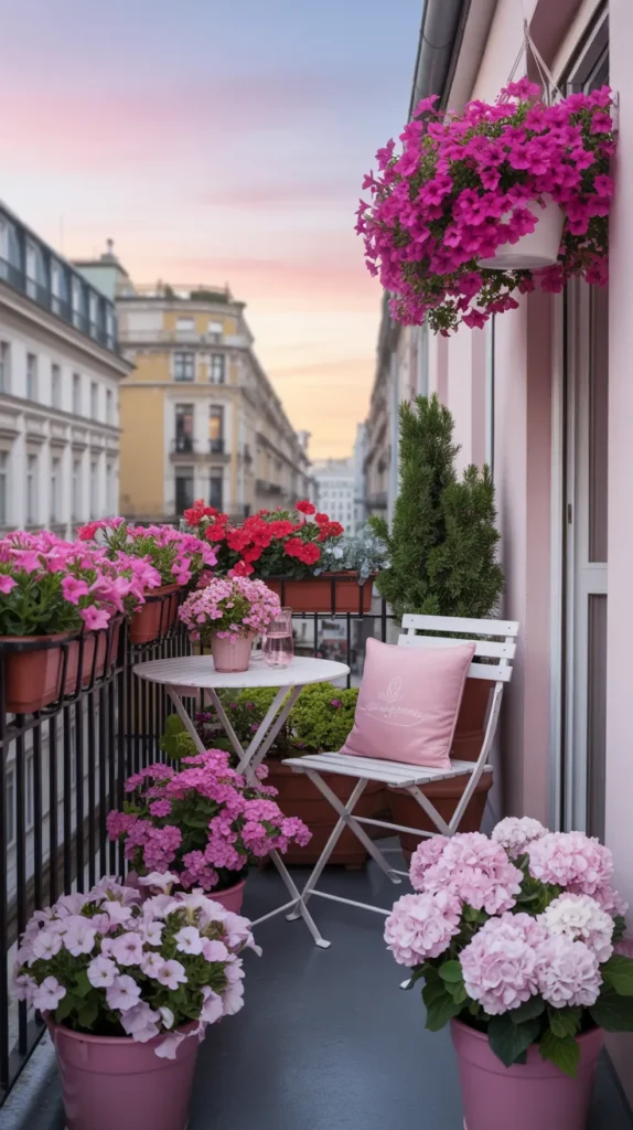 Pink Flowers-on-Balcony