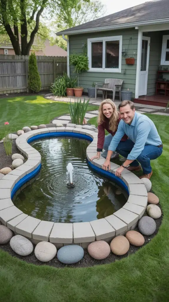 man made pond in backyard