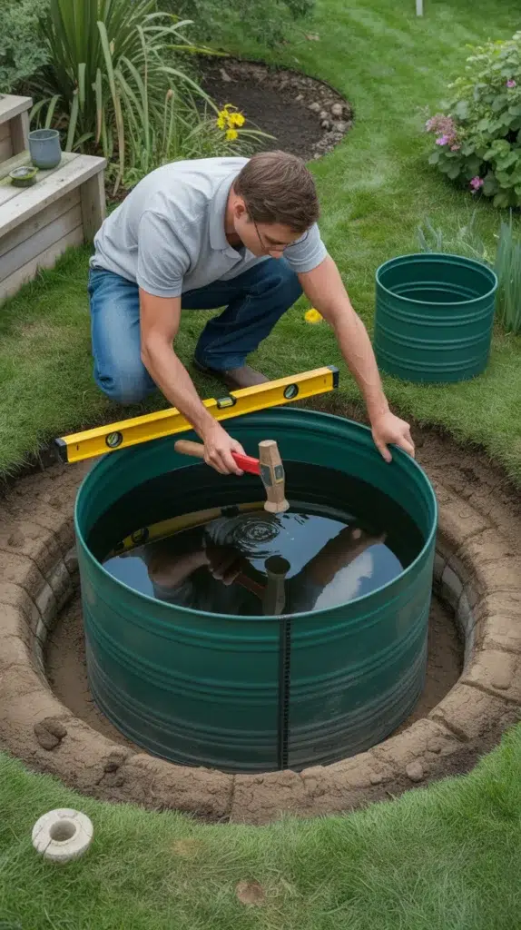 man made pond in backyard