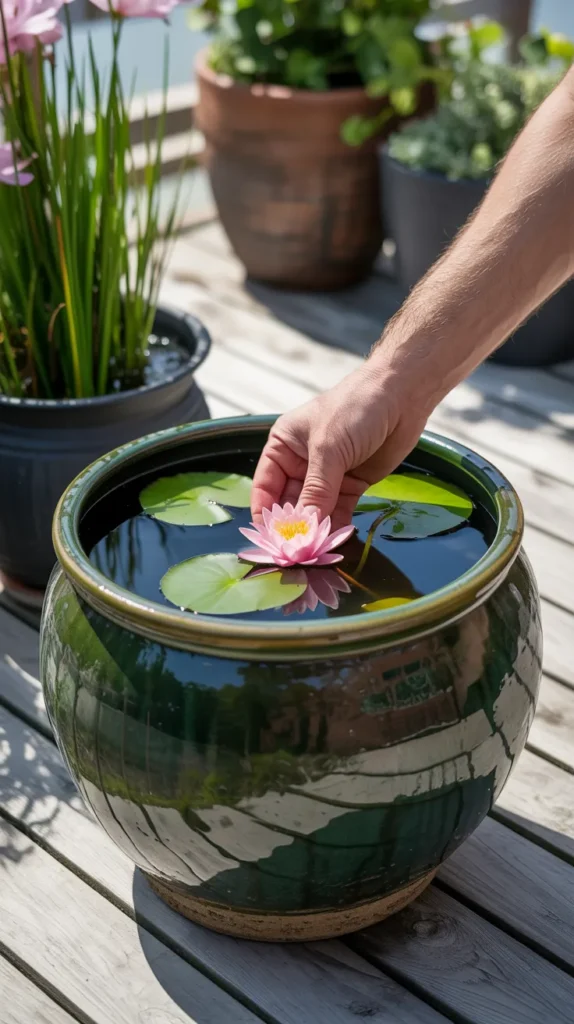 man made pond in backyard
