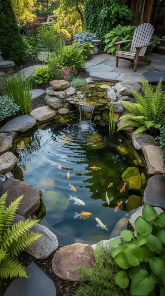 man made pond in backyard