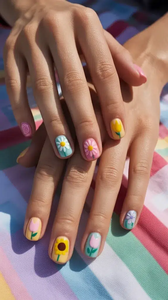 Colorful-Flowers-Nails