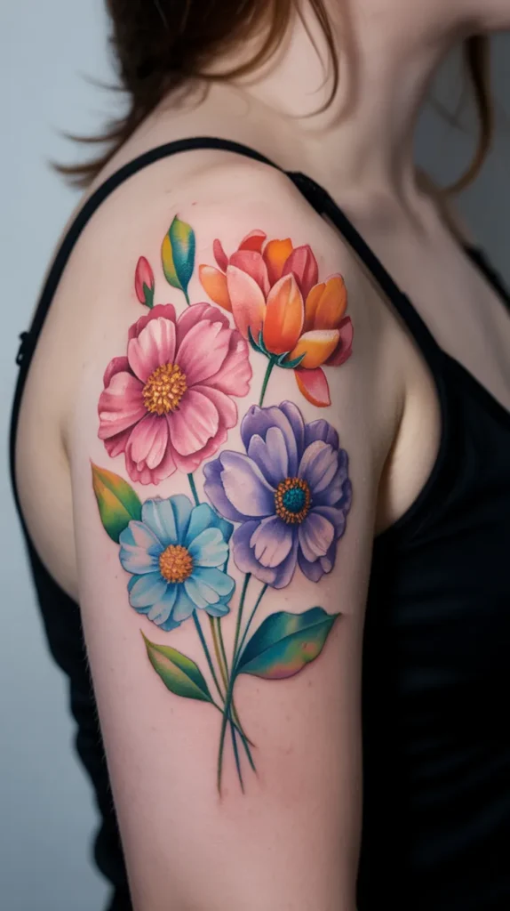 Family Birth-Flower-Tattoo