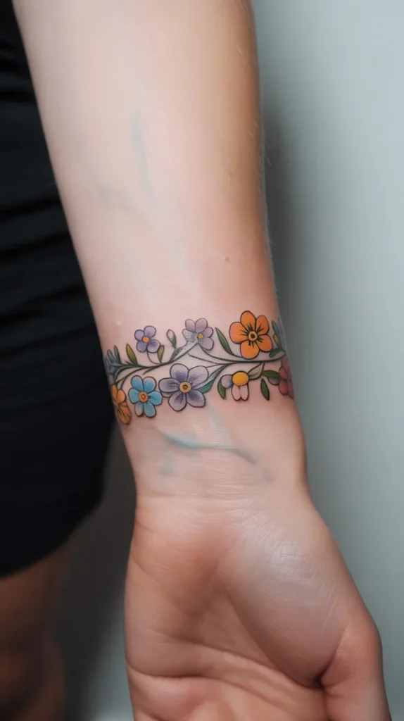 Colorful Flowers-Tattoo
