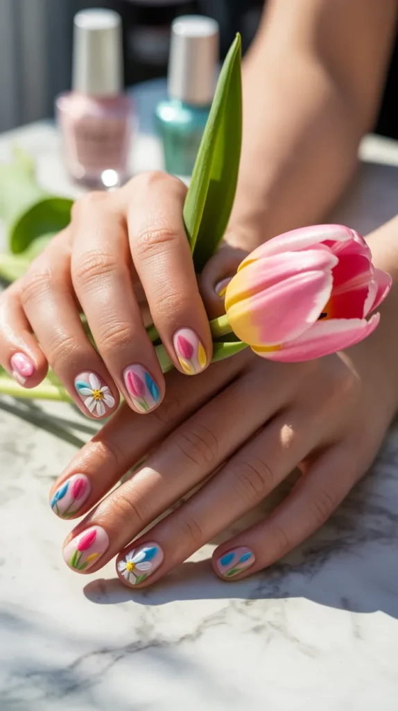 Colorful-Flowers-Nails