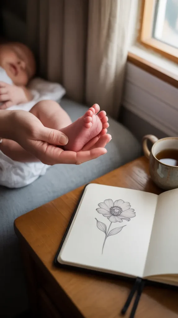 Baby Birth-Flower-Tattoo