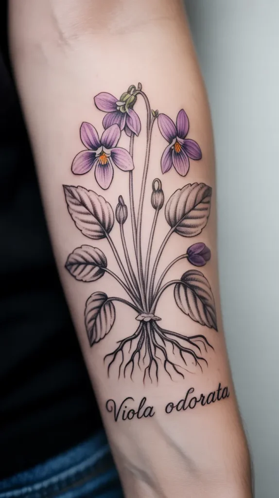Violet Birth-Flower-Tattoo