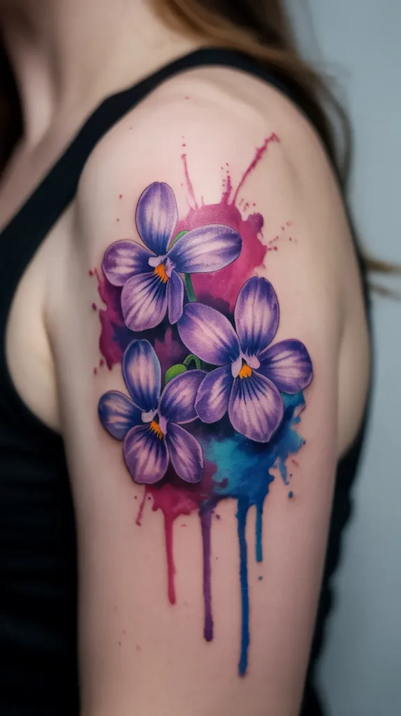Violet Birth-Flower-Tattoo