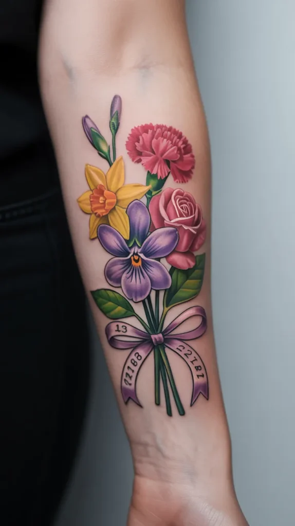 Violet Birth-Flower-Tattoo