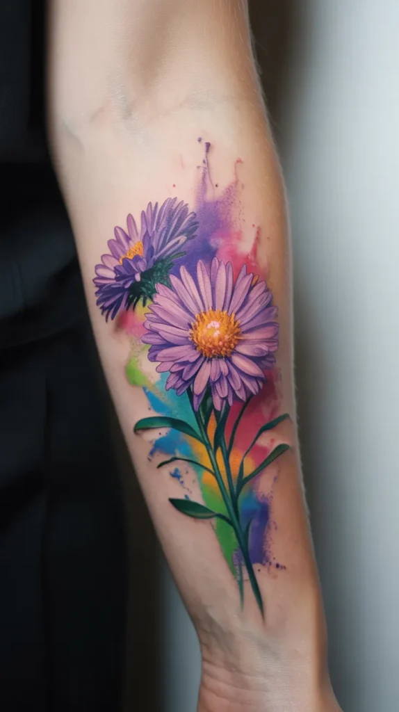 Aster Birth-Flower-Tattoo