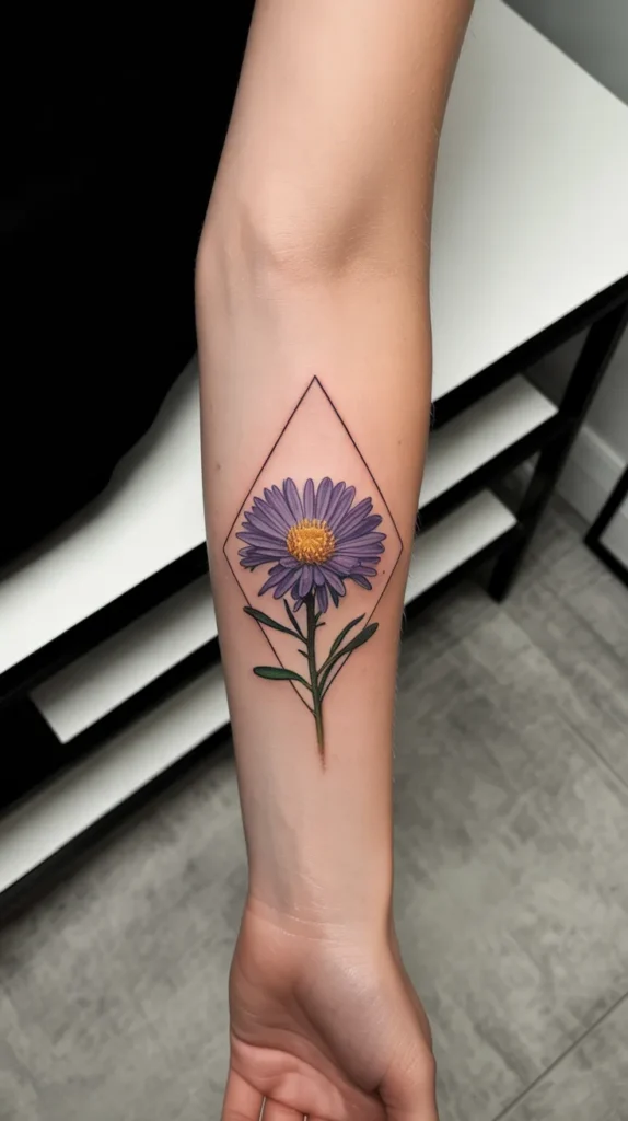 Aster Birth-Flower-Tattoo